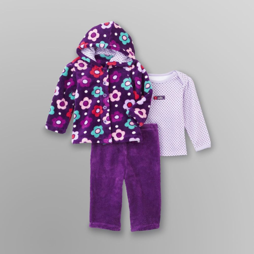 Small Wonders Infant Girl's Hoodie Jacket, Pants & T-Shirt - Leopard