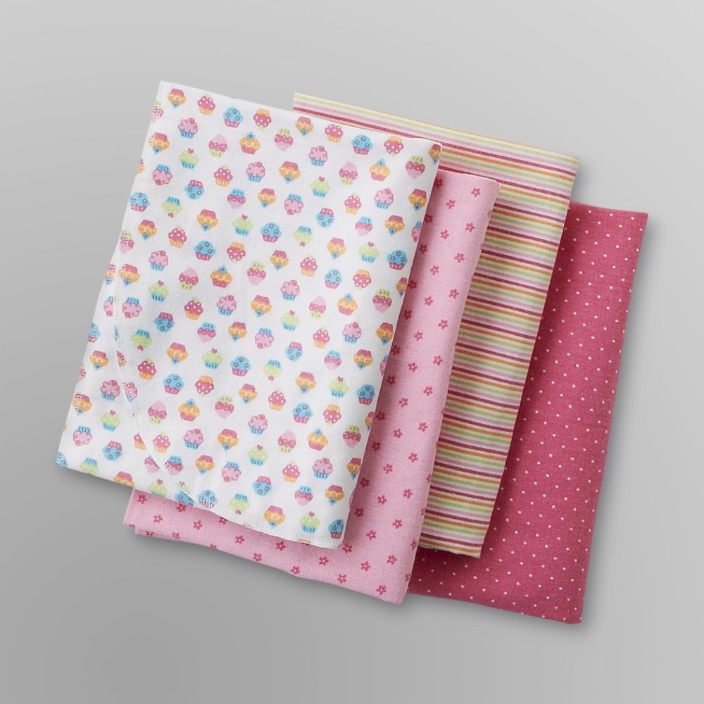 Gerber 4 Pack Girl Flannel Blankets