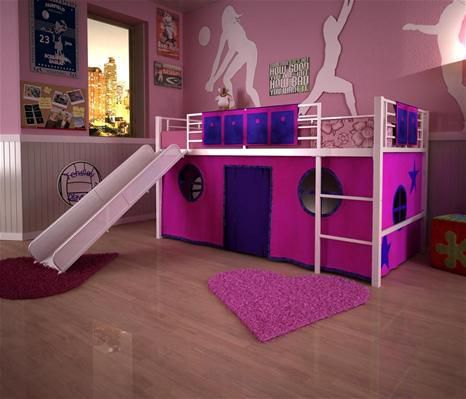 DHP Fantasy Loft Bed w White Slide at Sears.com