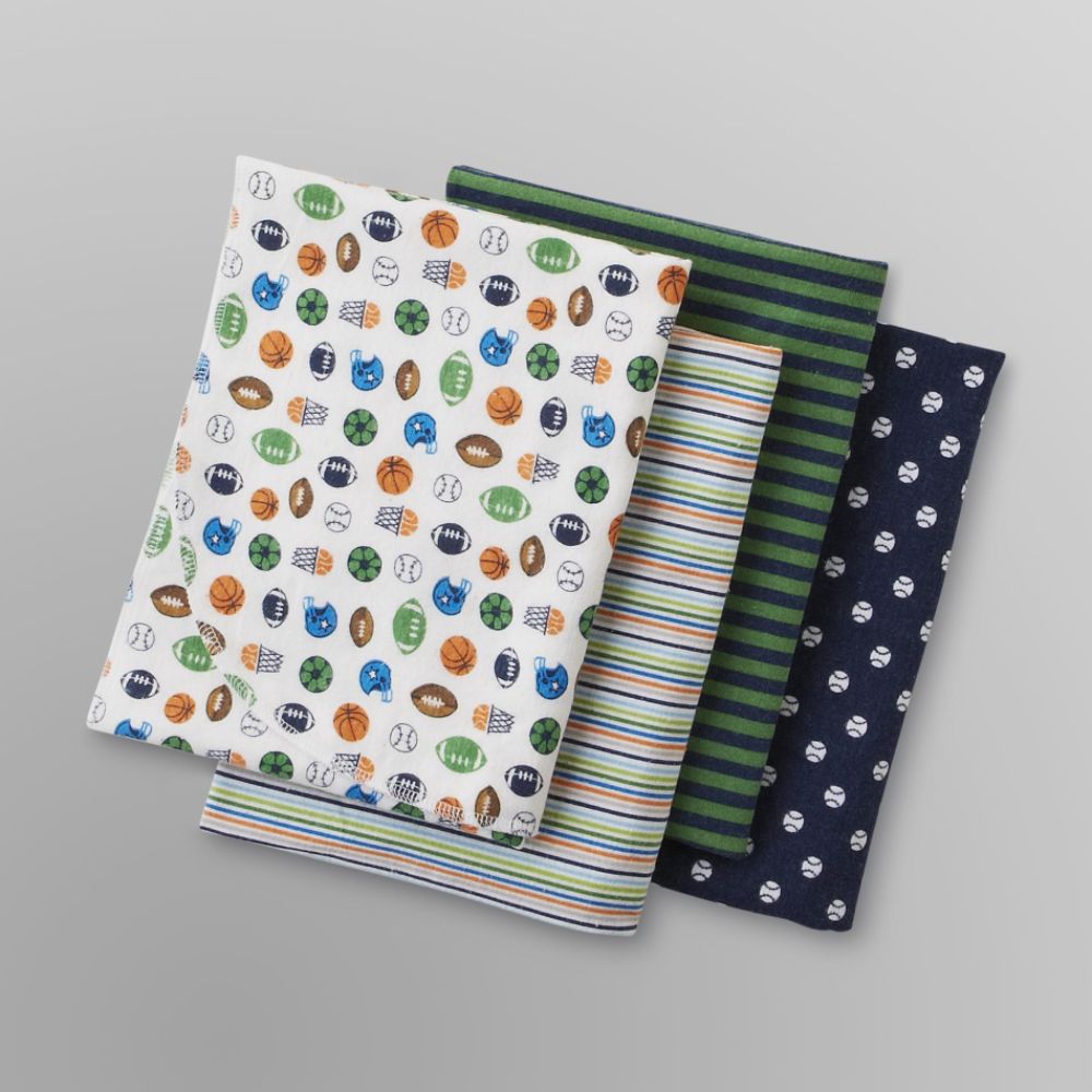 Gerber 4 Pack Boy Flannel Blankets