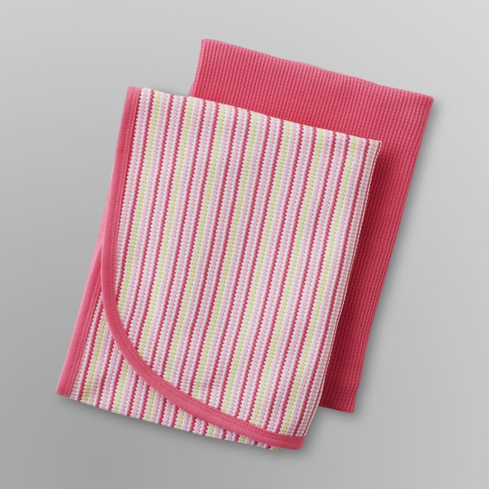 Gerber 2 Pack Girl Thermal Receiving Blankets