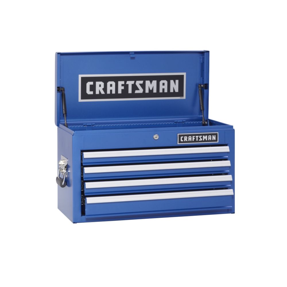 Craftsman&nbsp; 4-Drawer Ball-Bearing Top Chest - Chrome Blue