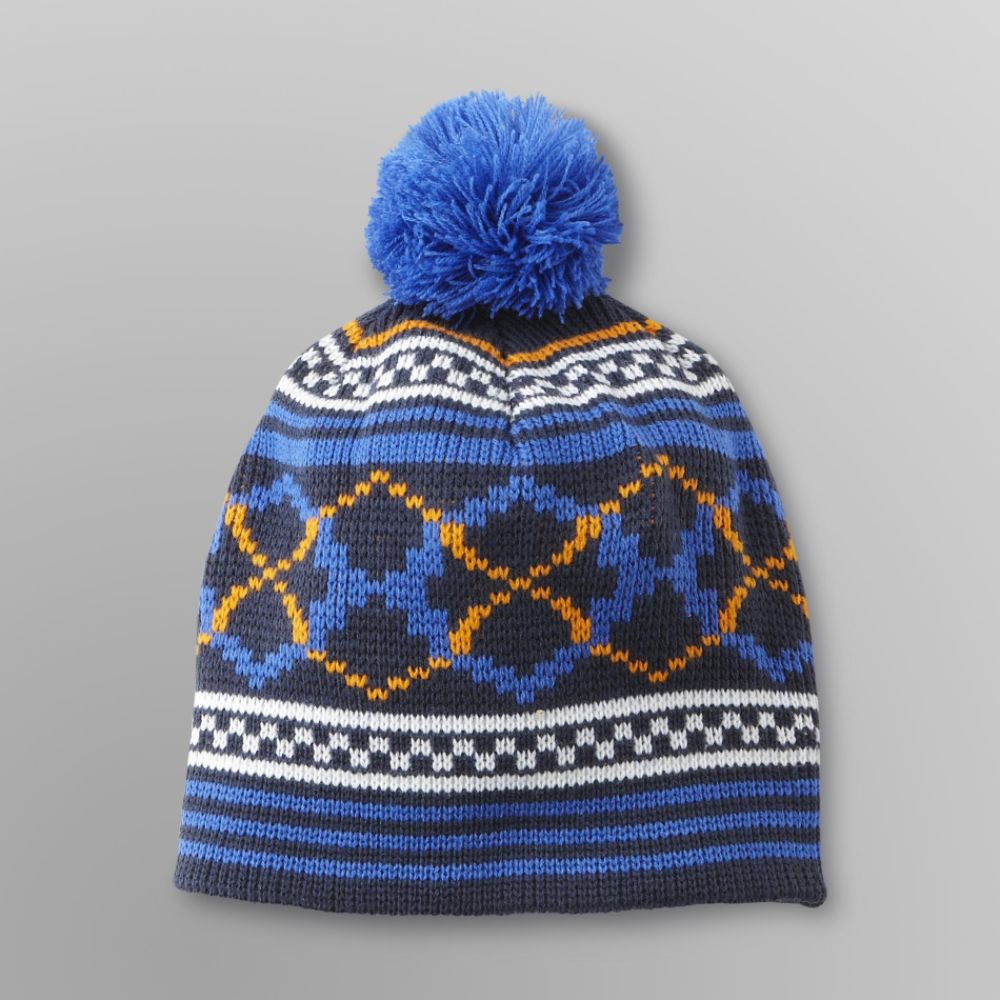 Aquarius Boy's Alpine Knit Ski Cap Blue