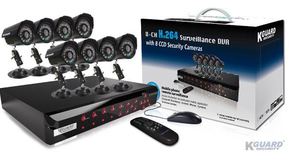 KGUARD Security KGUARD 8CH Surveillance DVR + 8 CCD Security Cameras with 500GB HDD - CA108-H03-500G