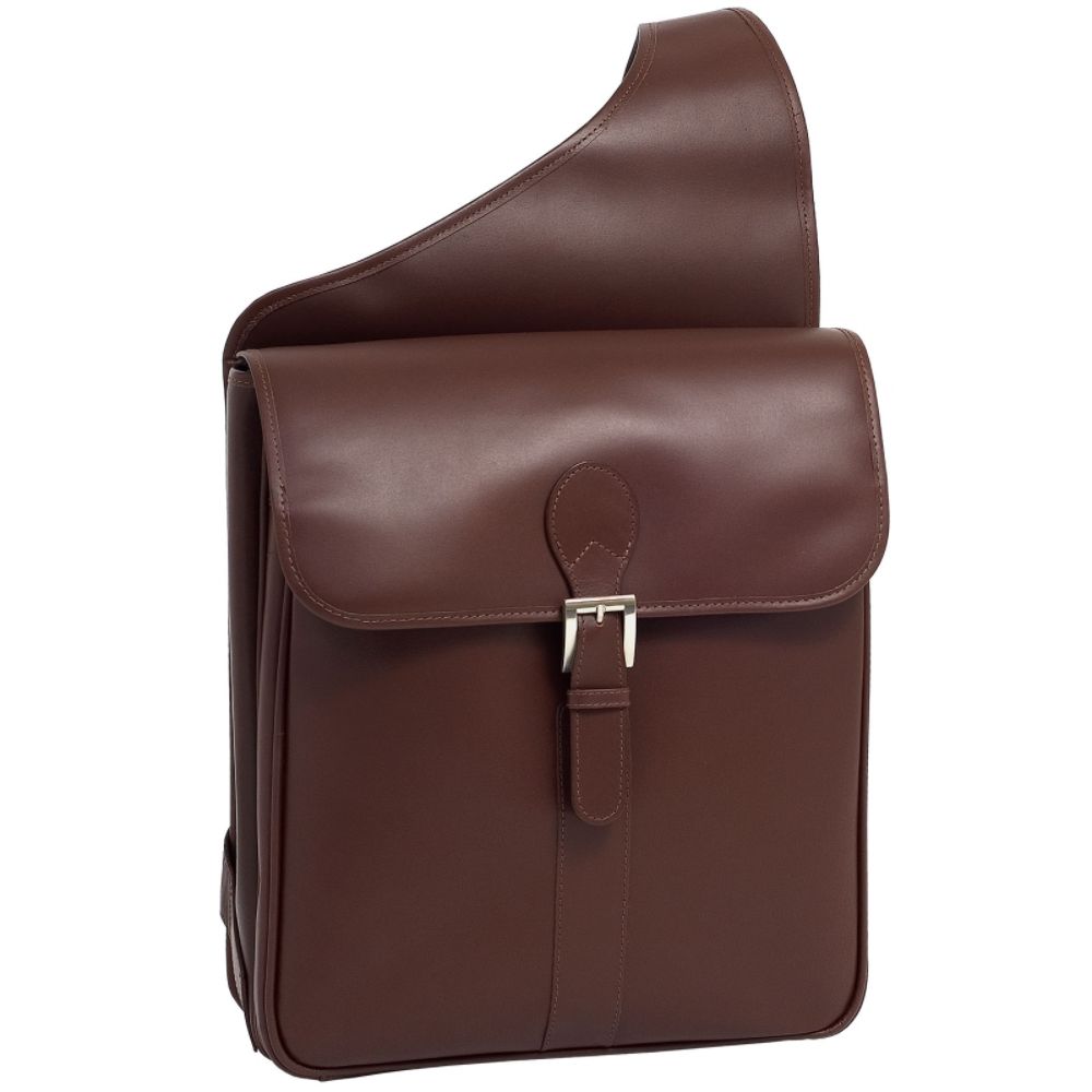 Siamod SABOTINO 25414 Cognac Leather Vertical Messenger Bag