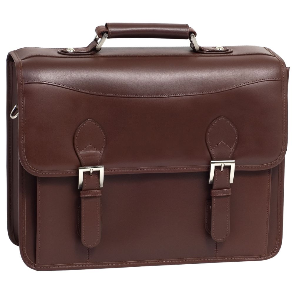 Siamod BELVEDERE 25064 Cognac Leather Double Compartment Laptop Case
