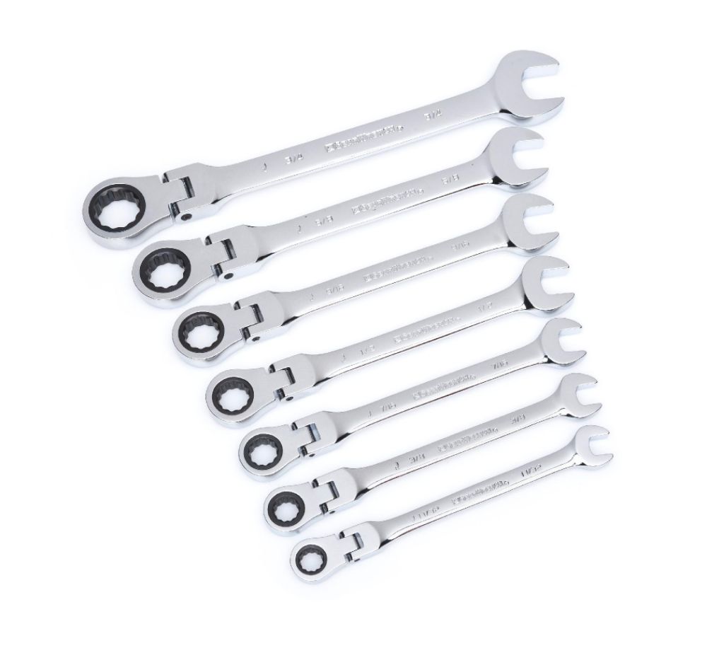 GearWrench 7PC Flex Ratcheting Wrench Set, SAE