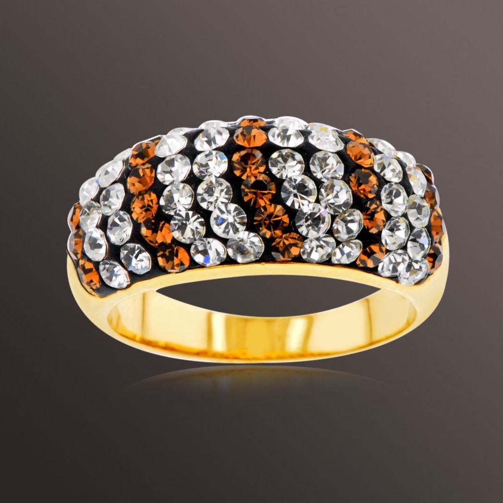 Gold over Bronze Brown and White Crystal