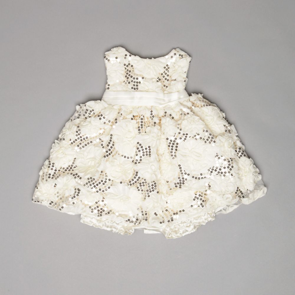 American Princess Girl s Infant & Toddler Dress Sleeveless Sequins Ivy Gold White