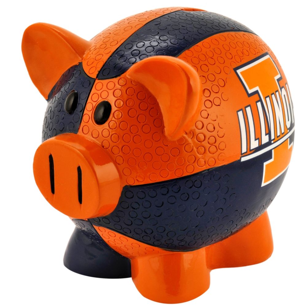 Forever Collectibles NCAA Large Piggy Bank - University of Illinois Fighting Illini