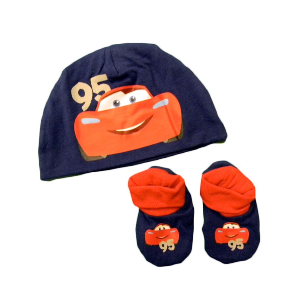 Disney PIXAR Cars Baby Boy s Cap/Bootie Set 2pc Cars Navy/Orange