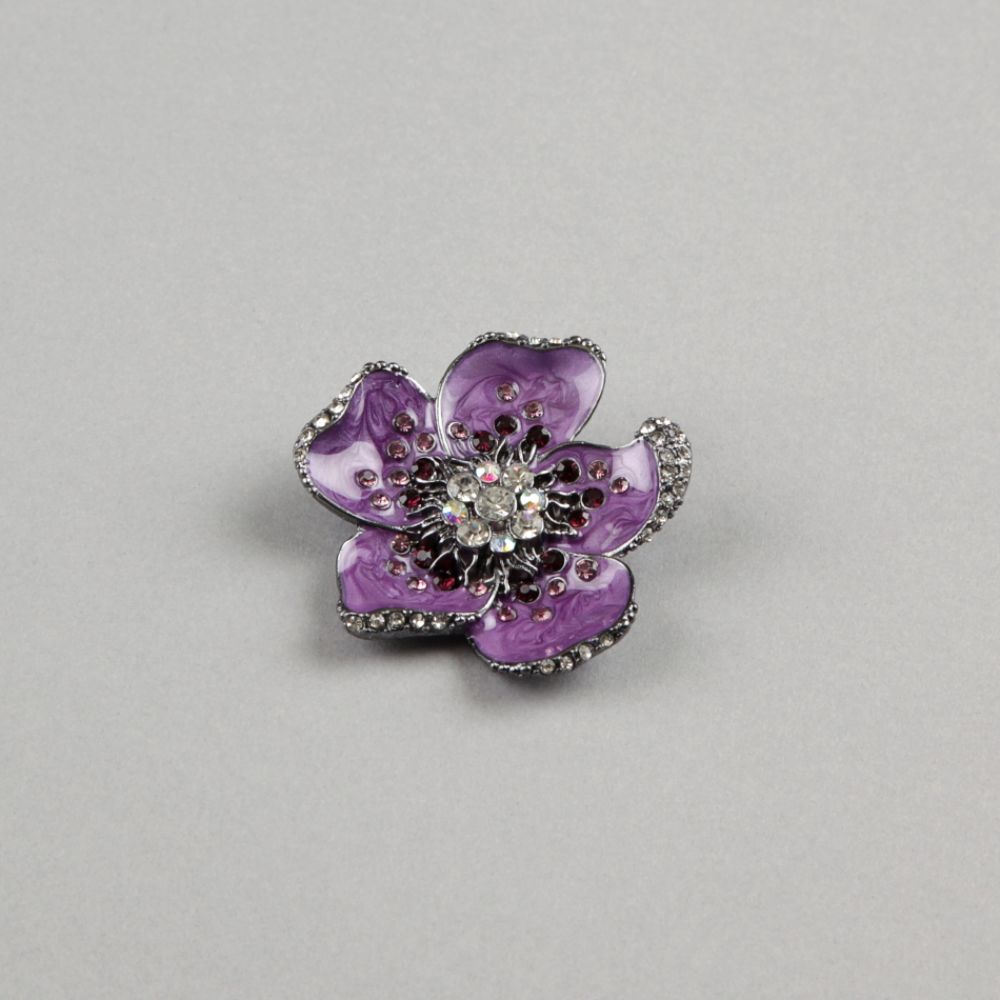 Covington Women s Fashion Pin Flower Epoxy Crystal Accent Purple