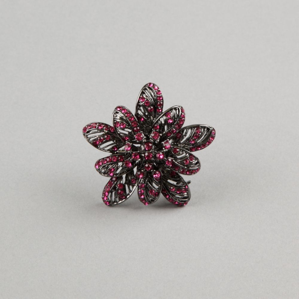 Covington Women s Fashion Pin Flower Metal Crystal Accent Fuchsia