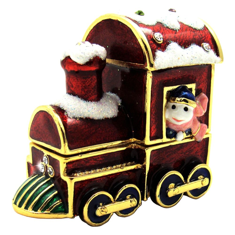 Objet d'Art 'Choo Choo' Winter Locomotive Train Trinket Box at Kmart.com