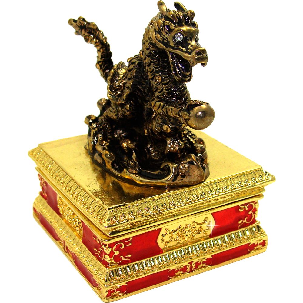 Objet d'art 'Son of Heaven' Chinese Dragon Trinket Box at Kmart.com