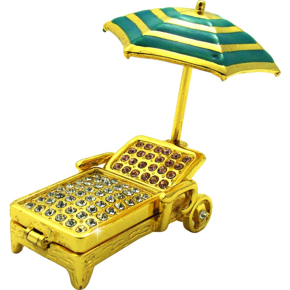 Objet d'Art 'Golden Chaise' Beach Chair & Umbrella Trinket Box at Kmart.com