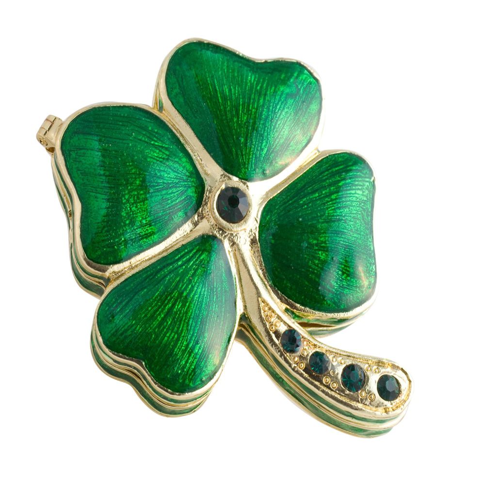 Objet d'art 'Lucky Limerick' Four Leaf Clover Trinket Box at Kmart.com