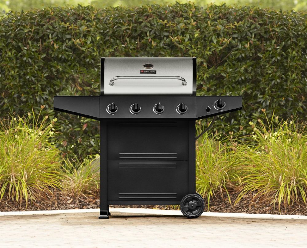 BBQ Pro 4 Burner Gas Grill with Stainless Steel Lid, Cover, & Accessories Bundle at Sears.com