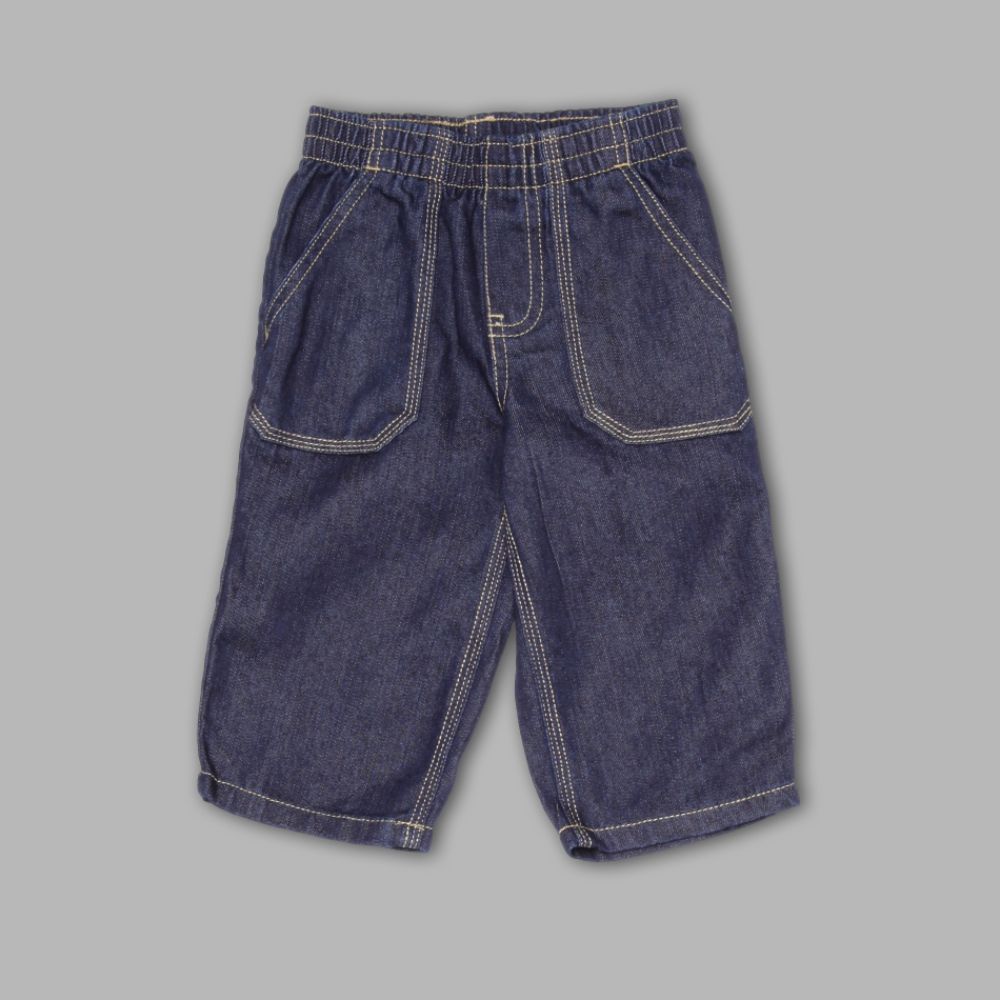 WonderKids Infant & Toddler Boy s Pants Denim Elastic Waist Pockets Blue