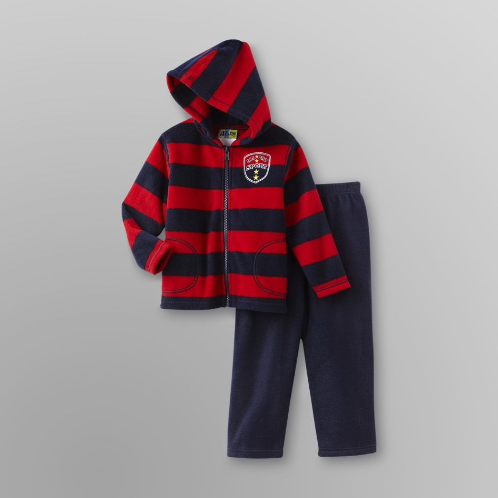 Al & Ray Infant & Toddler Boy's Hoodie Jacket & Pants Navy/Red Stripe