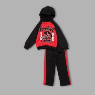 Little Rebels Boy s Sweater/Pants Football Champ Set Red/Black
