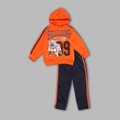 Little Rebels Boy s Sweater/Pants Bulldogs Set Orange/Blue