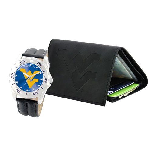 COLLEGE WEST VIRGINIA WATCH and WALLET Gift Set