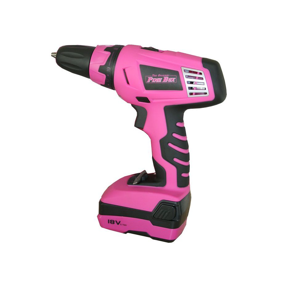 PINK 18-Volt Lithium Ion Rechargeable Cordless Drill