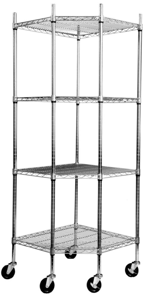 TRINITY&nbsp; TRINITY EcoStorage&153 4-Tier NSF Corner Wire Shelving Rack