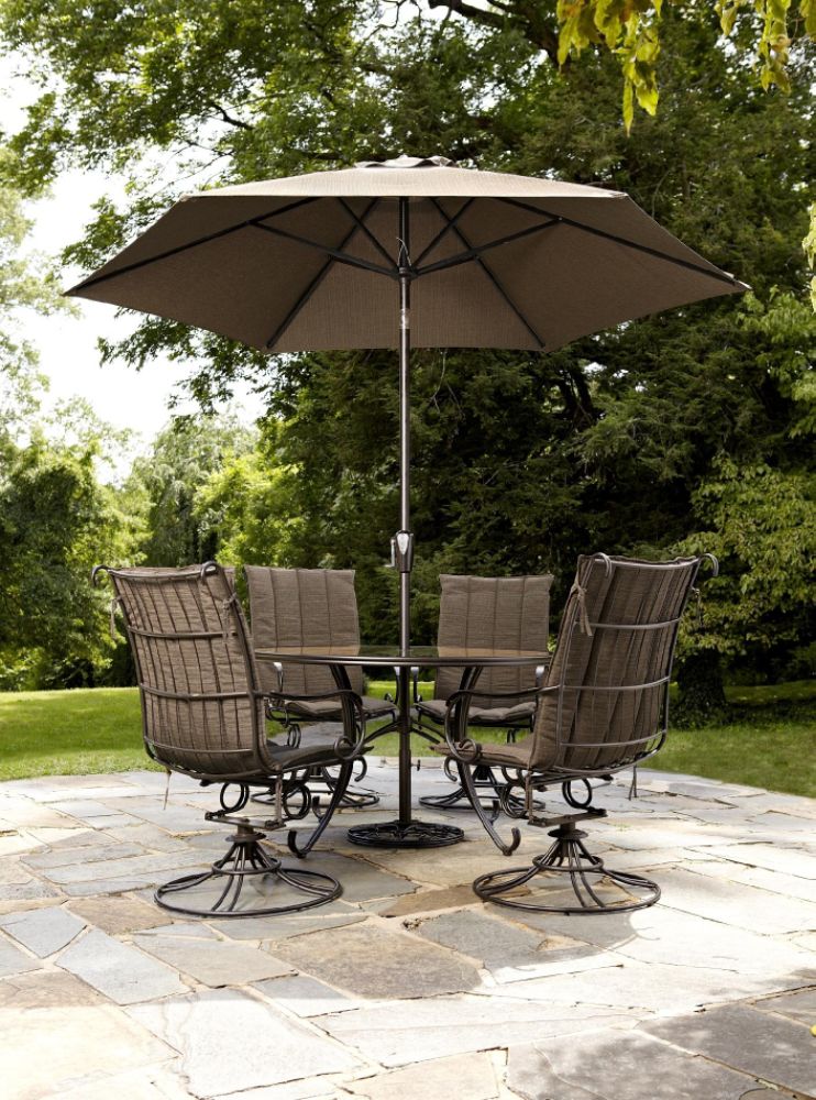 Palmer 5pc Brown Swivel Rocker Dining Set