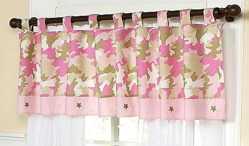 Sweet Jojo Designs Camo Pink Collection Window Valance