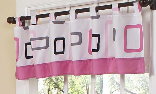 Sweet Jojo Designs Geo Pink Collection Window Valance