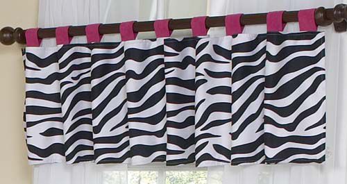 Sweet Jojo Designs Zebra Pink Collection Window Valance