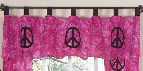 Sweet Jojo Designs Peace Pink Collection Window Valance