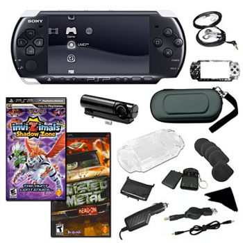 Sony PSP-3000 Super Bundle with 2 Games, Camera, and More