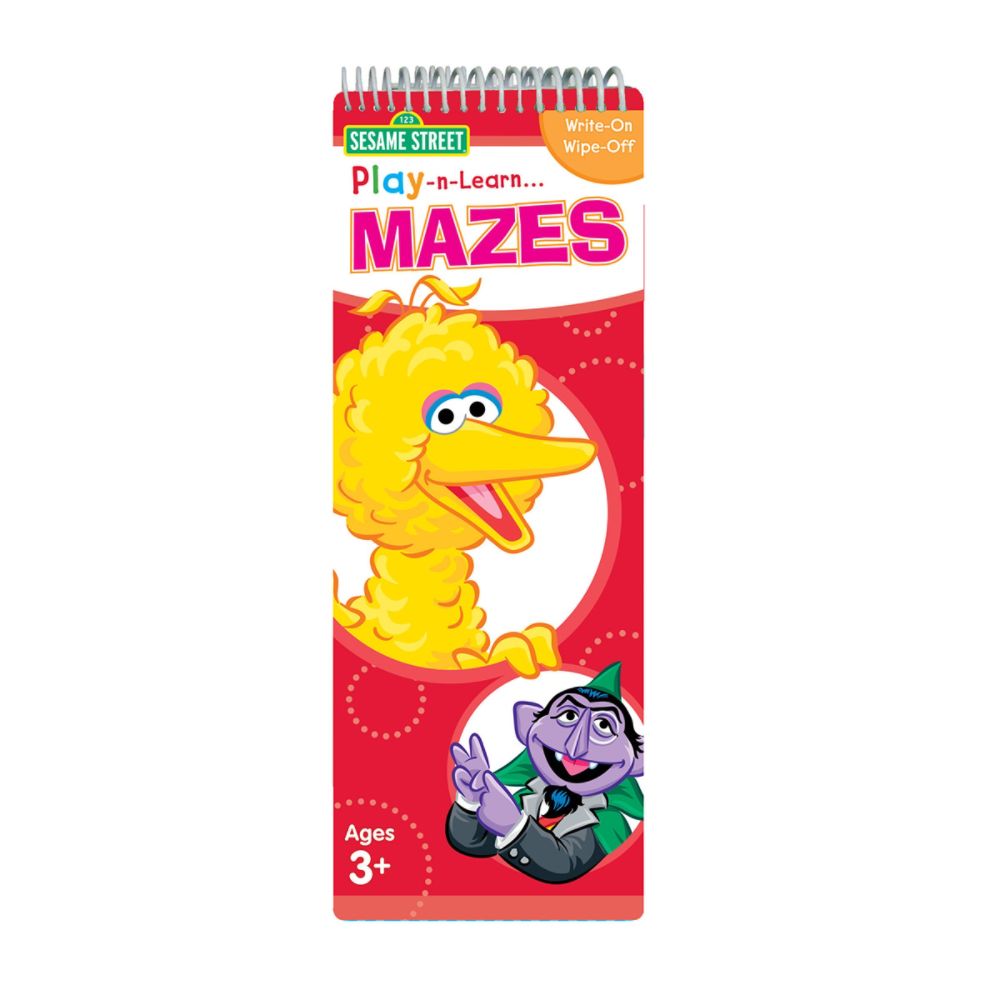 Sesame Street Play and Learn Mazes Tall Spiral Wipe-Clean