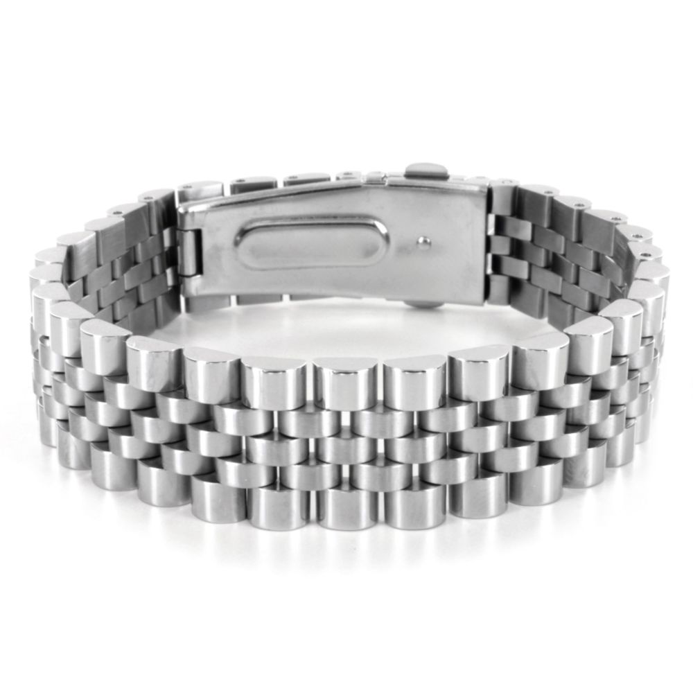 West Coast Jewelry Men's Stainless Steel Wide Link Bracelet