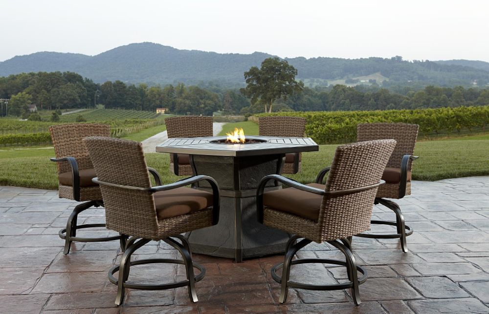 Agio&nbsp; Corseca 7pc bar set with firepit table