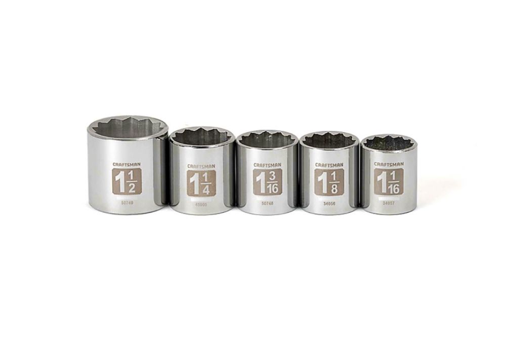 5 pc. Standard 12 pt. 1/2 in. dr. Easy-to-Read Socket Accessory Set