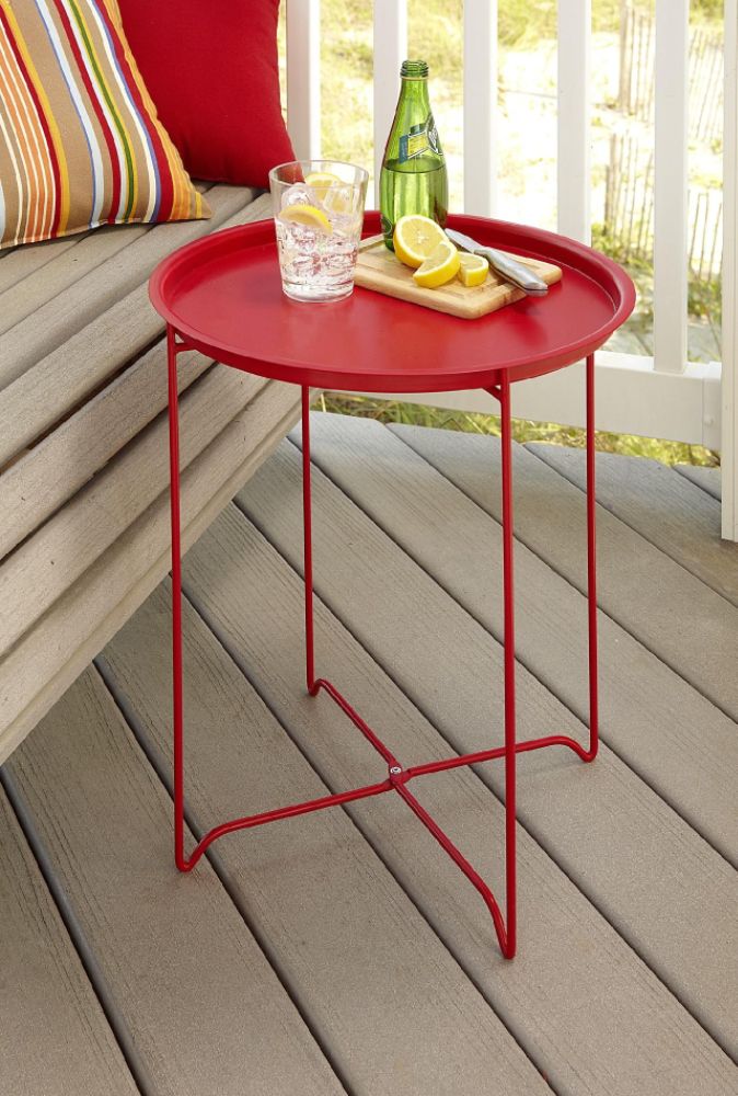 Garden Oasis&nbsp; Serving Tray Table - Red