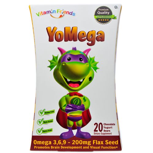 Vitamin Friends Yomega Flax -- Omega 3,6,9 Flax Seed Kosher Chocolate Friends
