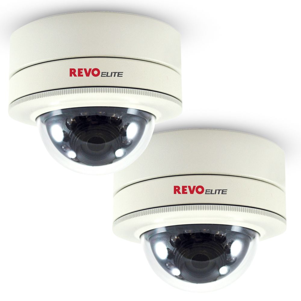 REVO Elite 2-Pack of 600TVL Indoor/Outdoor Mini Vandal Proof Dome