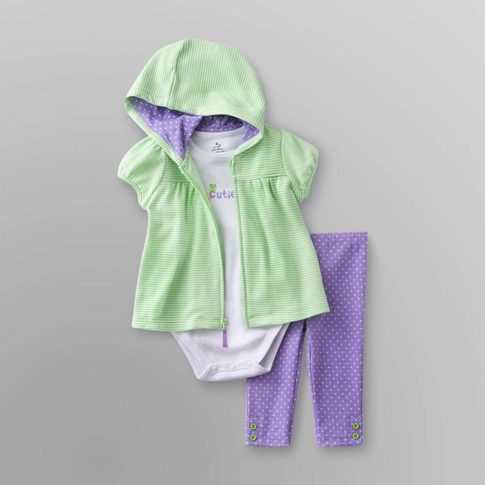 Small Wonders Infant Girl's Hoodie, Bodysuit & Leggings
