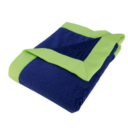 Trend-Lab Receiving Blanket - Framed Navy Blue Mosaic Burnout Verlour & Chartreuse Green Matte Satin