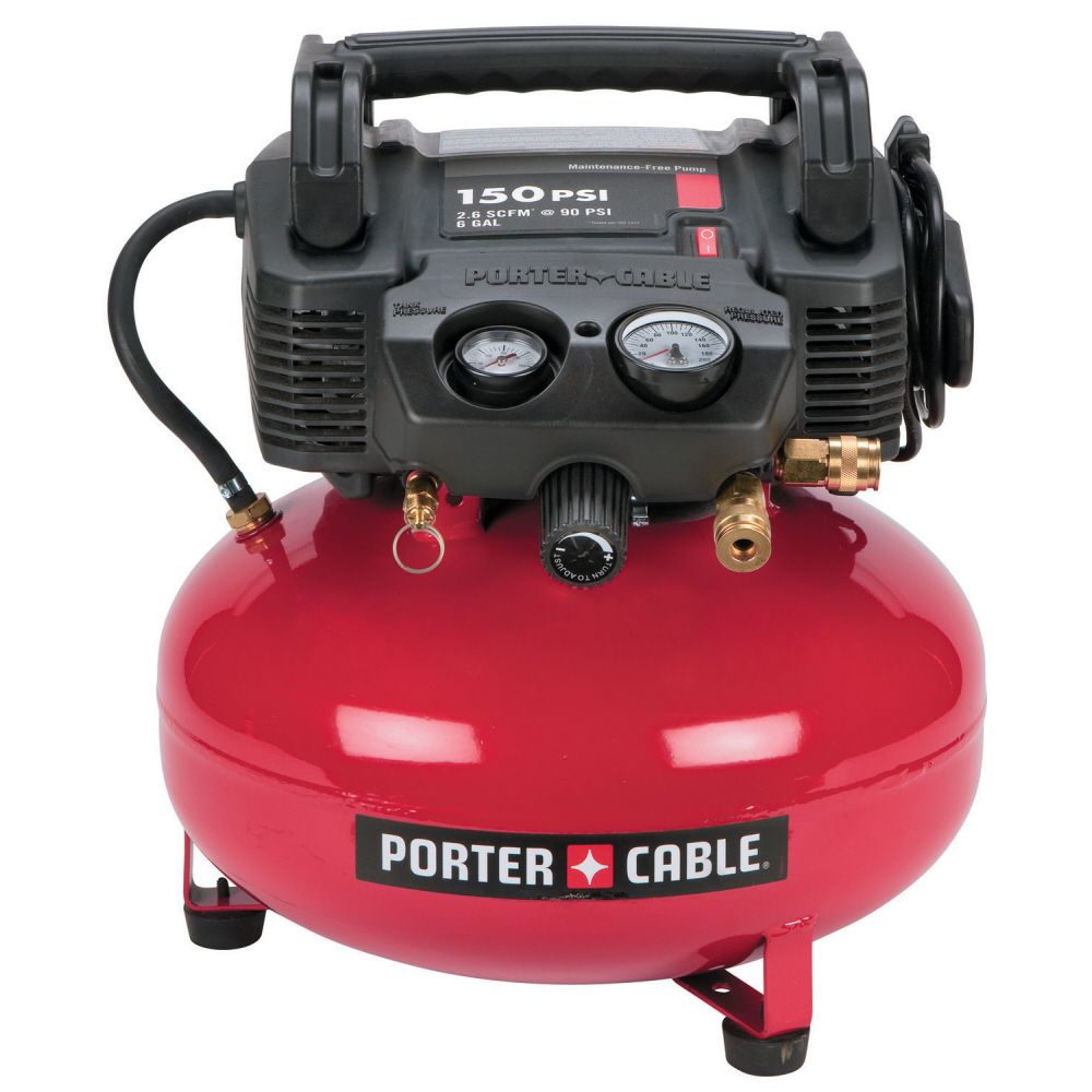 Buffalo Toolsgallon Pancake  Compressor on Porter Cable Oil Free Pancake Air Compressor   6 Gallon  2 6 Scfm   90