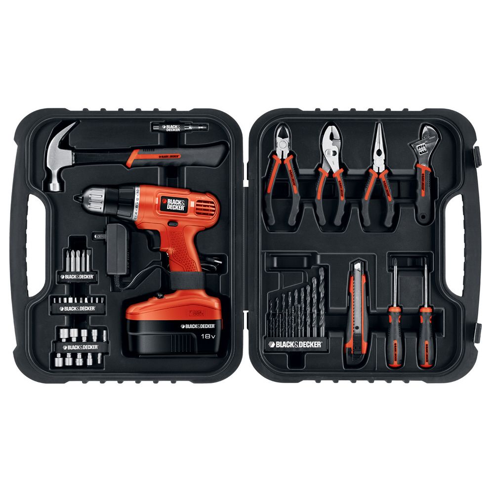 Black & Decker 18 V Cordless 93 Piece Project Kit