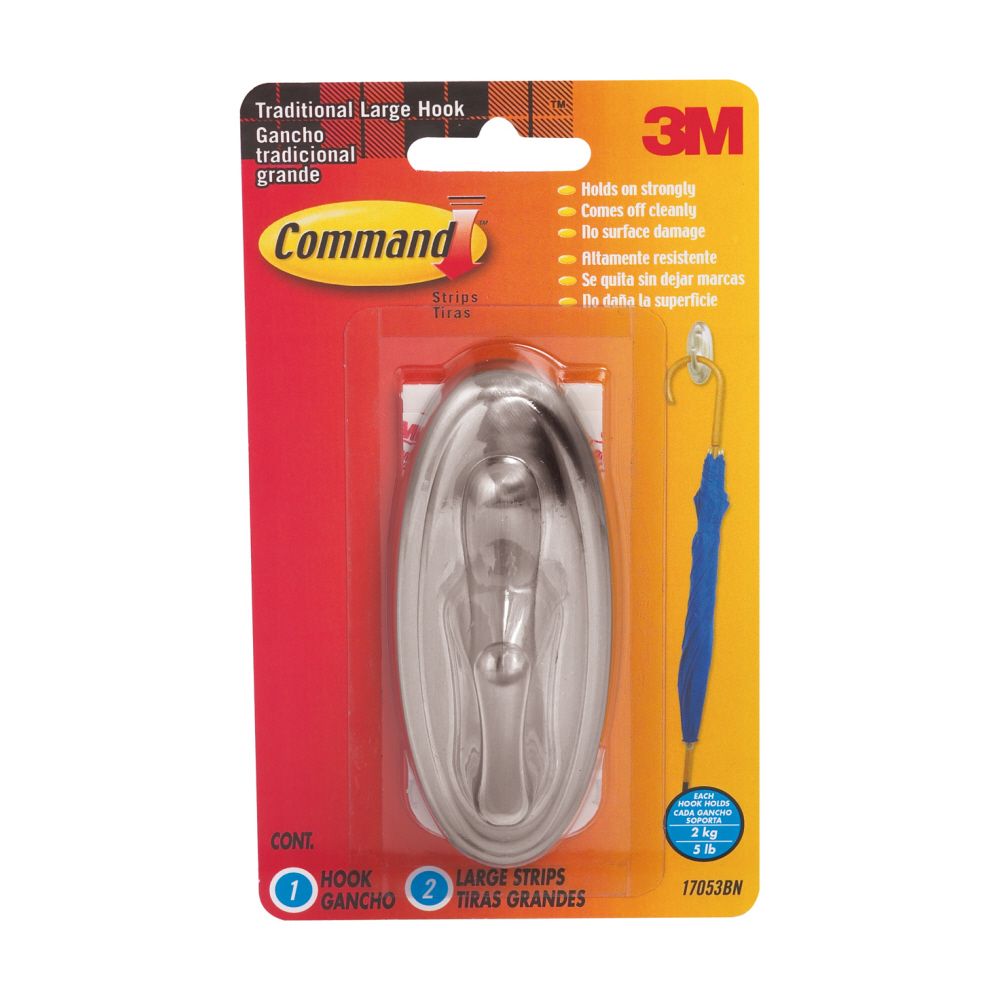 3M Traditional Large Hook Brushed Nickel at Kmart.com
