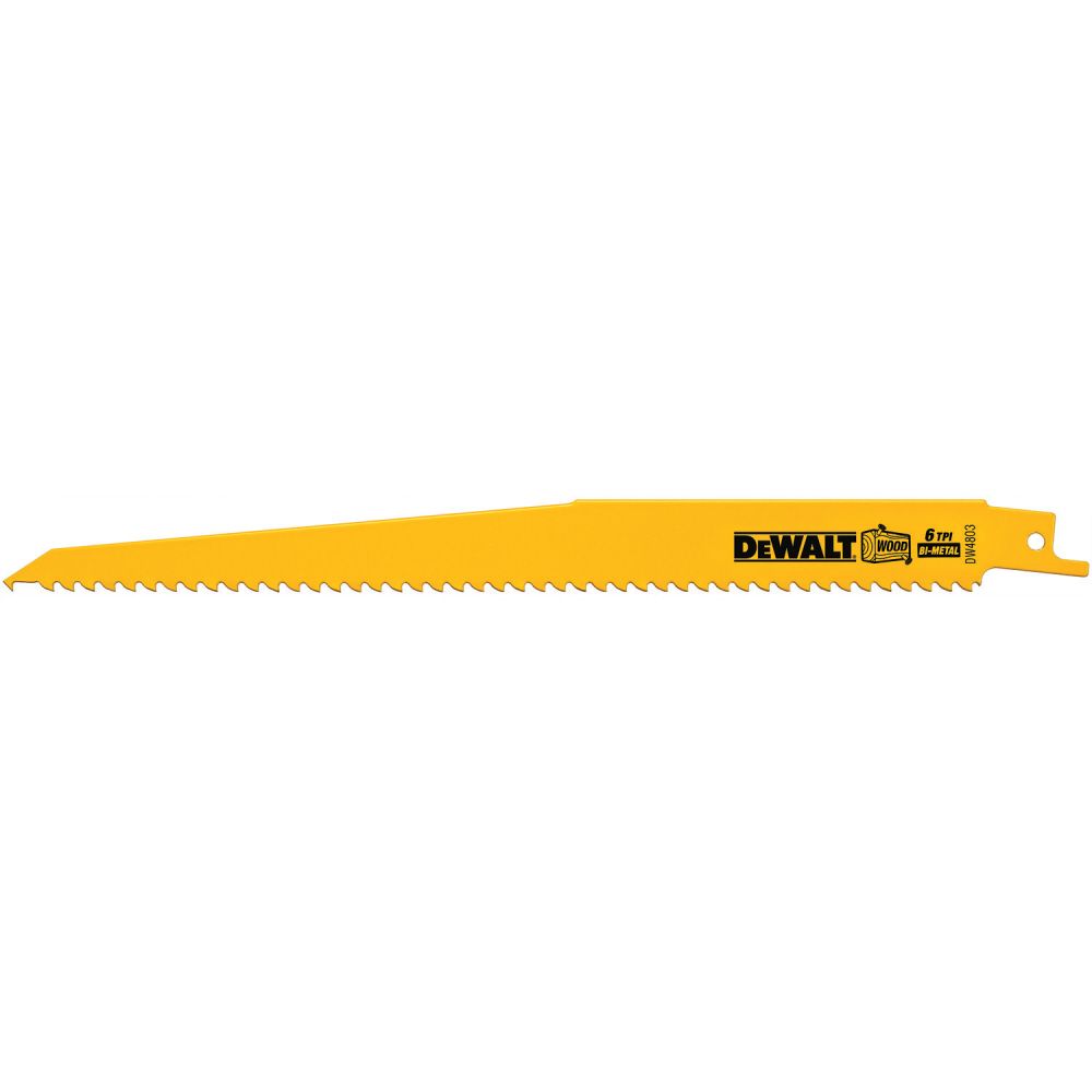 DeWalt 9 In. 6 TPI Taper Back Bi-Metal Reciprocating Blade for General Purpose Wood Cutting (5 pack) at Sears.com