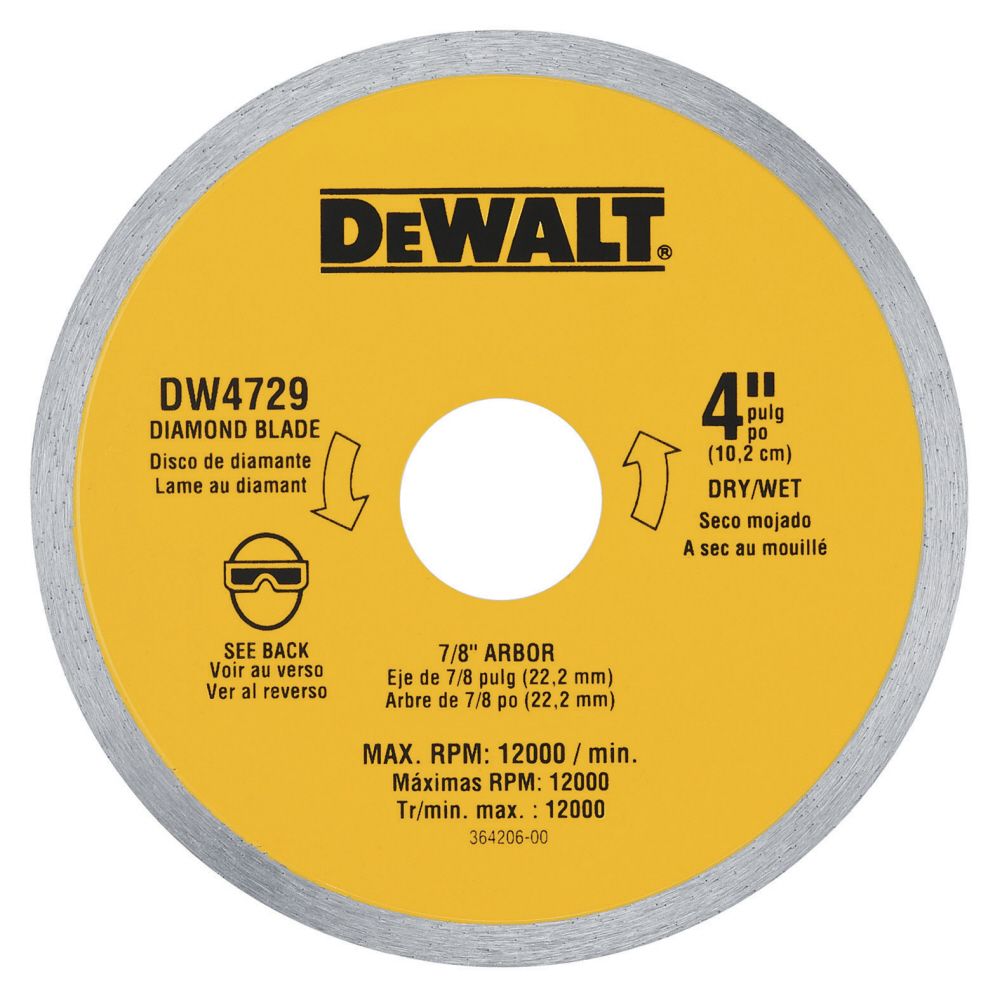 DeWalt&nbsp; 4 In. x .06 In. Ceramic Tile Blade Wet/Dry