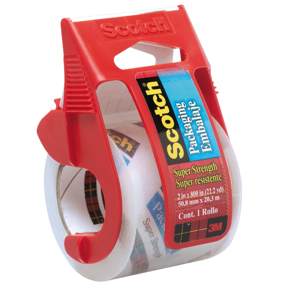 3M Packaging Tape & Dispenser, Roll, 2 In. X